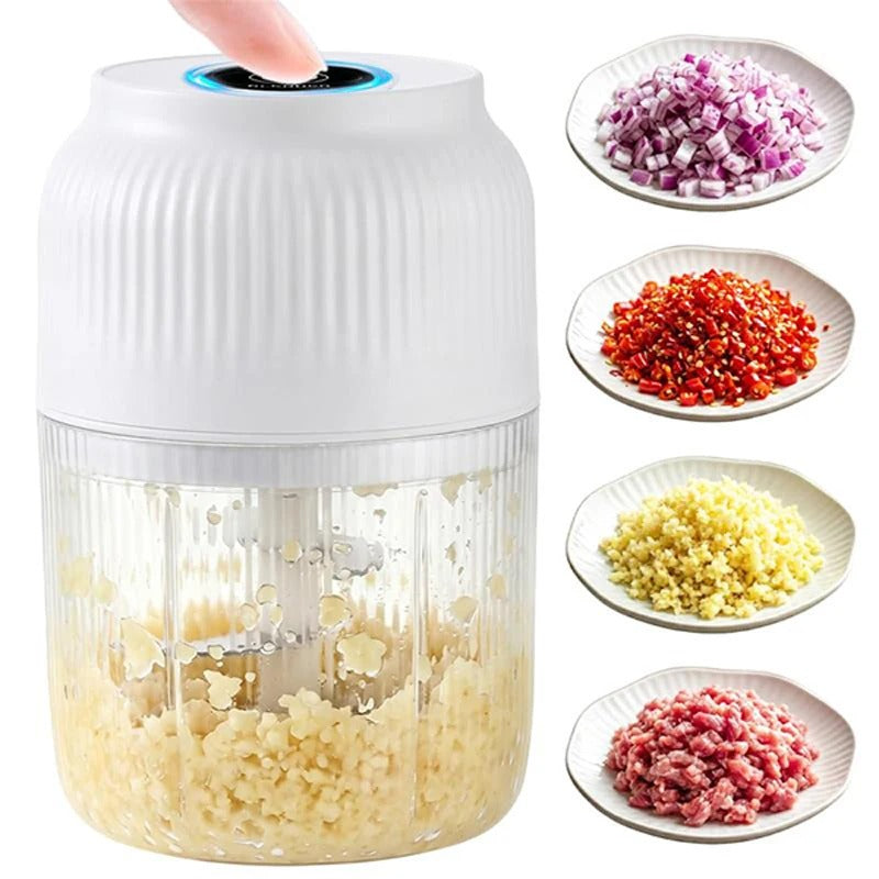 Electric Garlic Chopper Kitchen Mini Food Grinder Stainless Steel Blade Small Vegetable Chopper