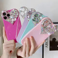 Love Heart Rhinestone Protect Lens Phone Case For IPhone 17 16 15 14 13 12 11