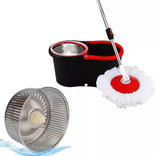 360° FLOOR MAGIC SPIN MOP BUCKET SET PREMIUM ROTATING DRY HEADS WITH 2 HEADS