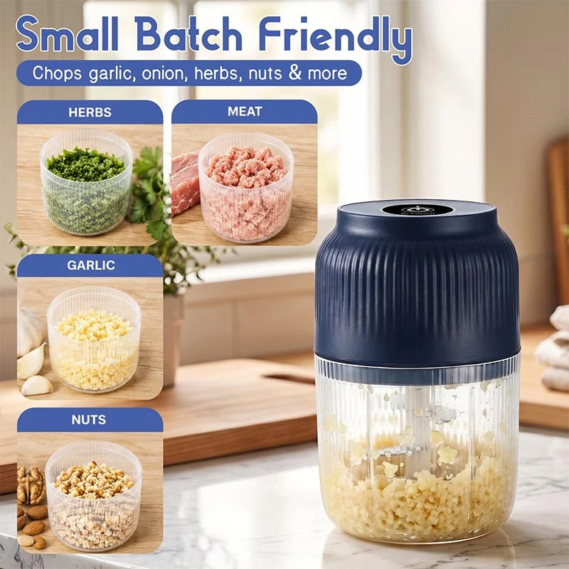 Electric Garlic Chopper Kitchen Mini Food Grinder Stainless Steel Blade Small Vegetable Chopper