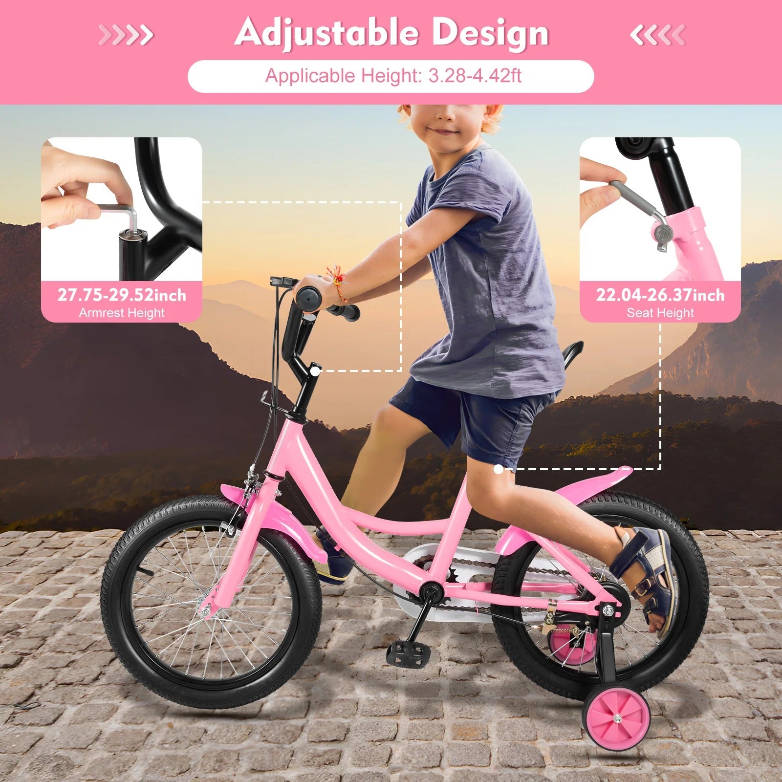 16 inch Children's Bicycle with Training Wheel for 5-8 Year-Old Kids
