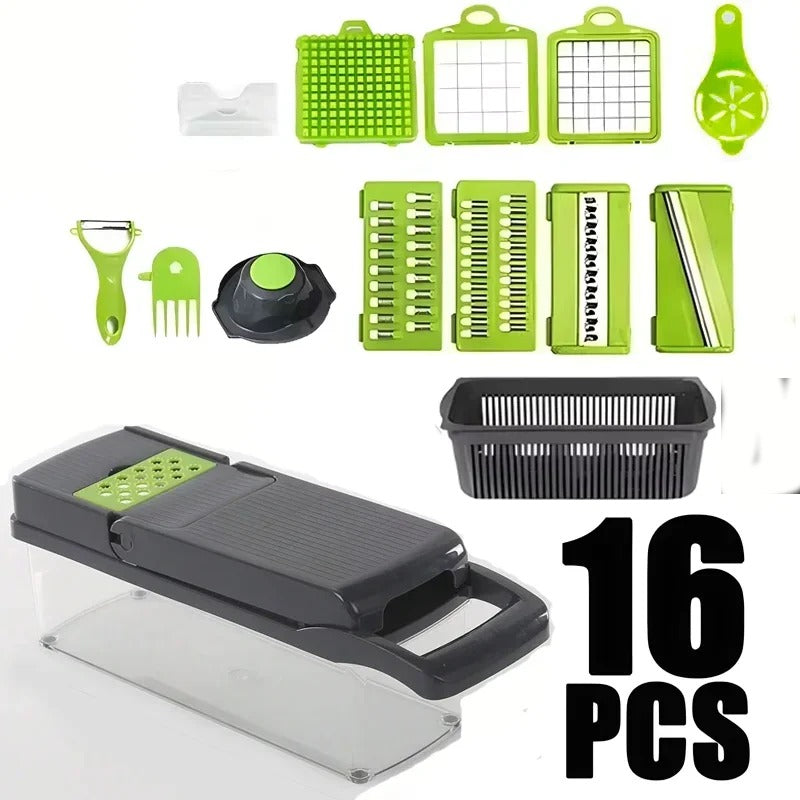 16 in 1 Vegetable Cutter Multifunctional Kitchen Tool, 5-in-1 Food Chopper
